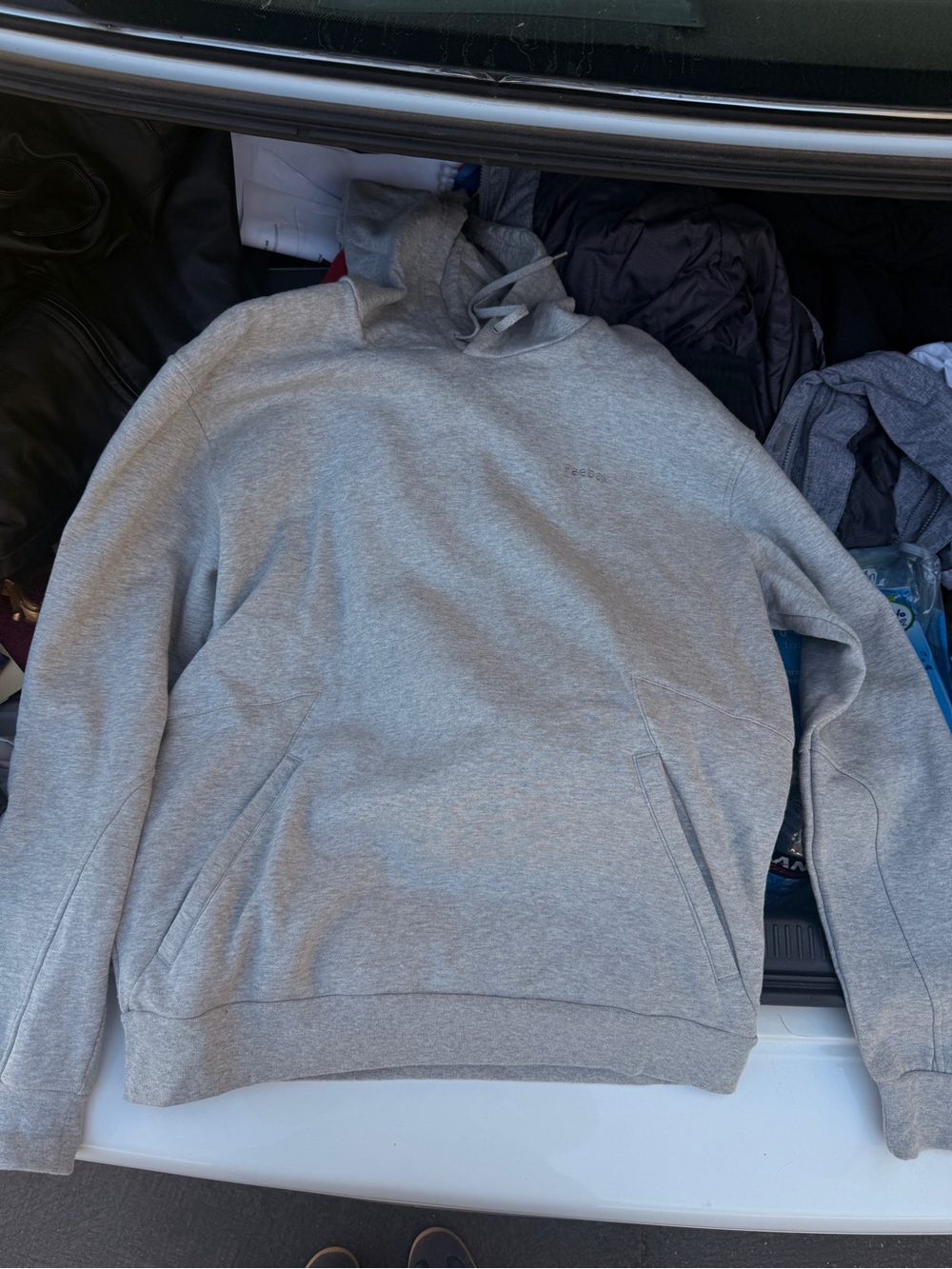 Reebok Men's Light Gray Crewneck Hoodie